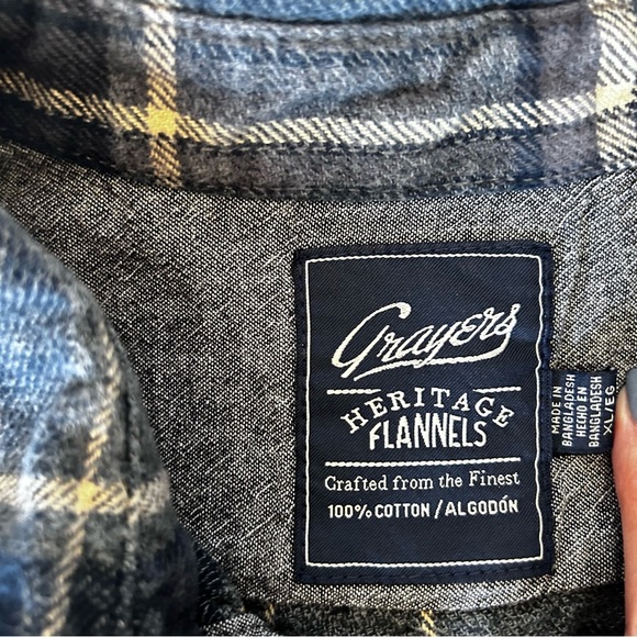 Grayers Blue and Green Plaid Casual Shirt - Picture 2 of 4